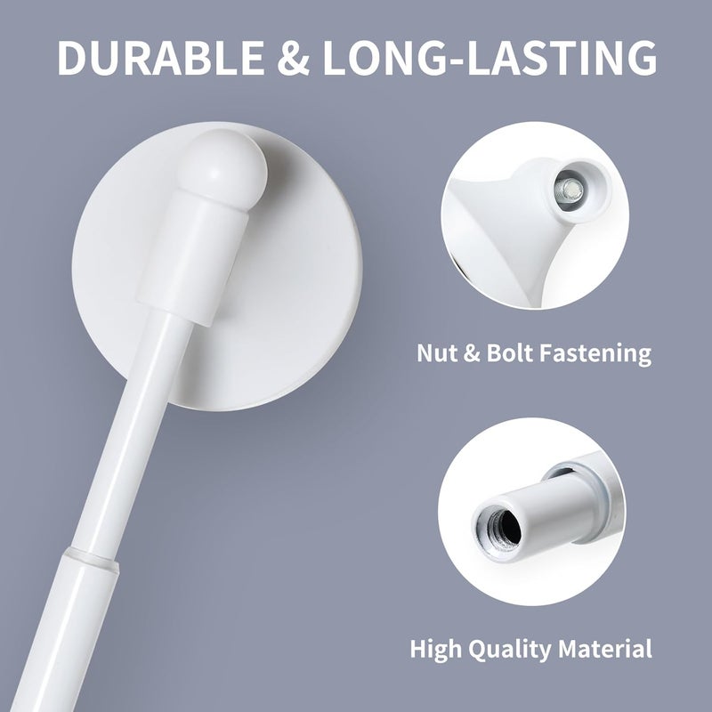 INSFITY Heavy Duty Magnetic Curtain Rods for Metal Door (16-28" Pack 2 White) Magnetic Cafe Curtain Rod with Strong Magnet & Suction-Cup (Patent Pending) - Image 5